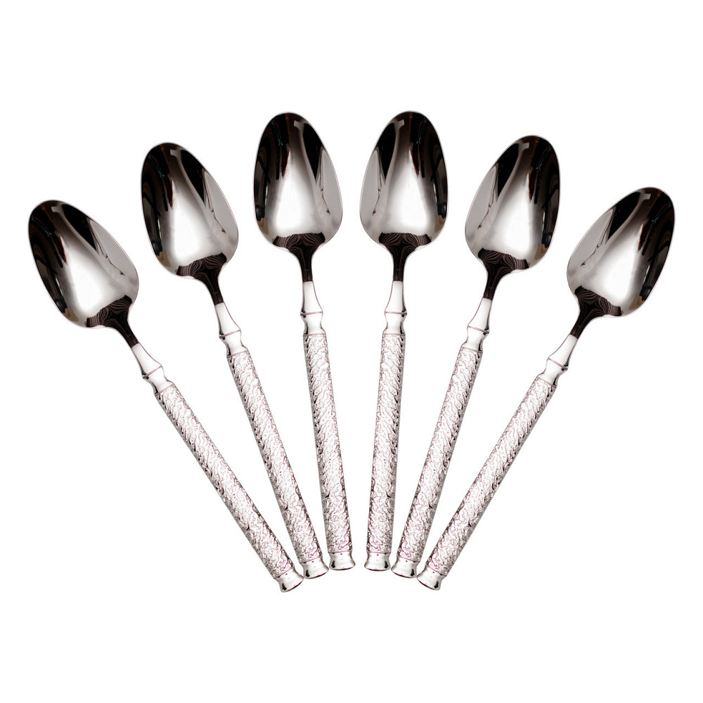 Набір столових ложок 6 штук з нержавіючої сталі 21 (см) Срібло HP-8-33 Київ - фото 1