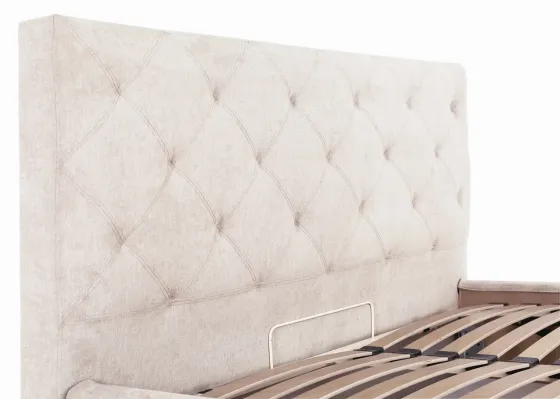 Кровать Двуспальная Bristol Comfort 160 х 190 см Мисти Milk С подъемным механизмом и нишей для белья Бежевый Киев