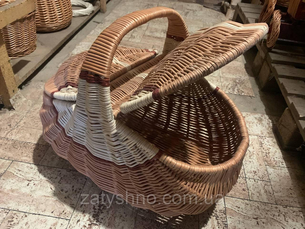 Кошик плетений з лози, з кришкою Київ - фото 4