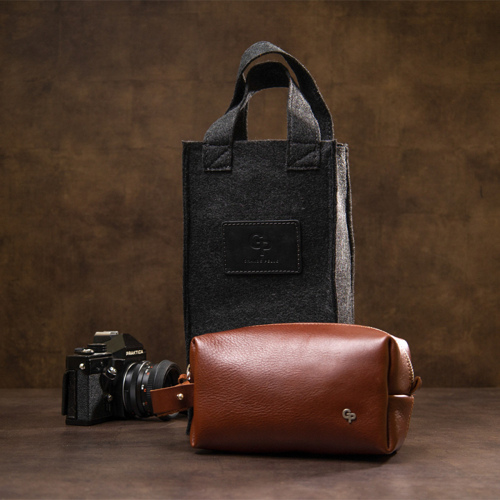 Мужской несессер из натуральной кожи GRANDE PELLE 11416 Коричневый Киев - изображение 9