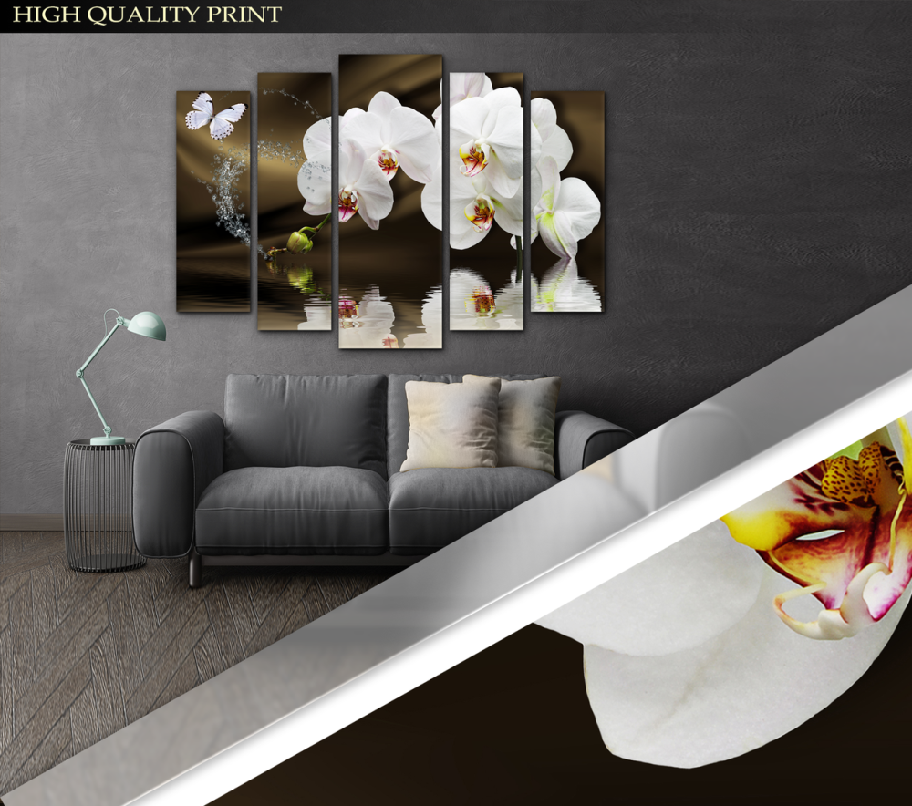 Модульна картина у вітальню / спальню Абстракція Квіти Орхідеї Art-389_5 ( 80х118см ) Київ - фото 3