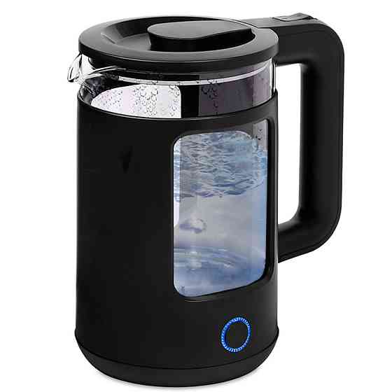 Електричний чайник 2л, 2200Вт + база, СВ 9212, Чорний / Електрочайник прозорий / Дисковий електрочайник Київ