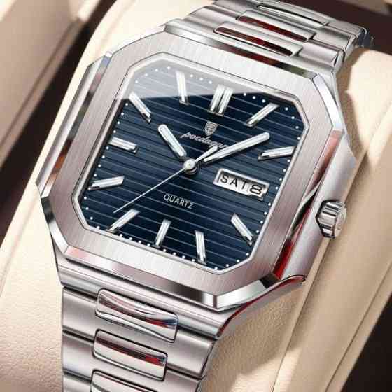 Часы мужские наручные Poedagar Chester (Серебристые с синим) Винница