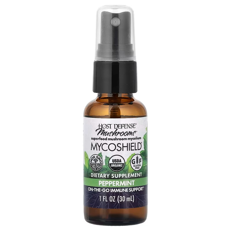 Спрей с мятой для иммунной поддержки Host Defense Mushrooms, MycoShield® Spray, Peppermint 30 ml Луцк - изображение 3