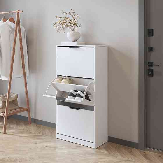 Тумба для взуття VAYS, в передпокій M-45 Бетон-Білий Львів