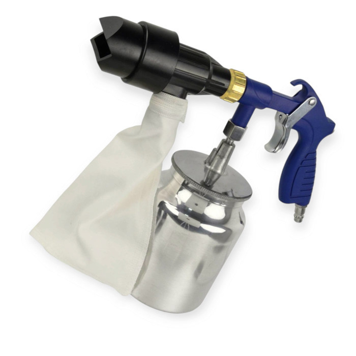 Пістолет піскоструминний (металевий бак 1000 мл, мішок, 4 насадки, пісок 1кг) Мукачево - фото 1