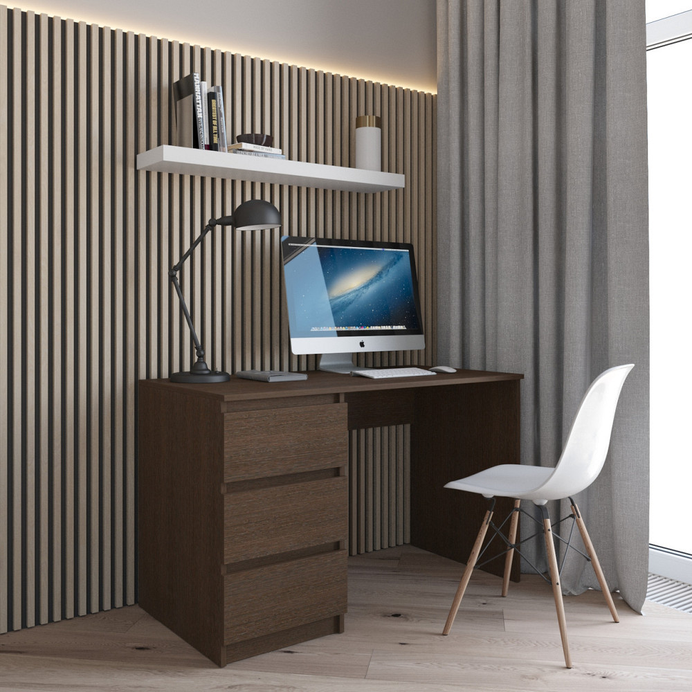 Комп’ютерний стіл VAYS R-13, письмовий з тумбою зліва, 3 шухляди, без ручок, ЛДСП, 120×60×75 см - для дому та офісу Львів - фото 8