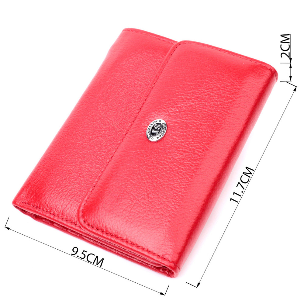 Яркий женский кошелек с монетницей из натуральной кожи ST Leather 19482 Красный Киев - изображение 3