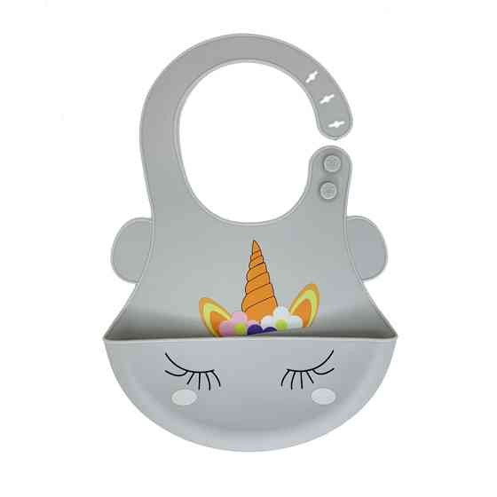 Слинявчик силіконовий "Єдиноріг" MGZ-0615(White) з кишенею Вінниця