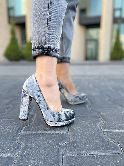Туфлі жіночі MISSKA сірі оксамит каблук 10см (L212-E326 3556) Коломия - фото 10