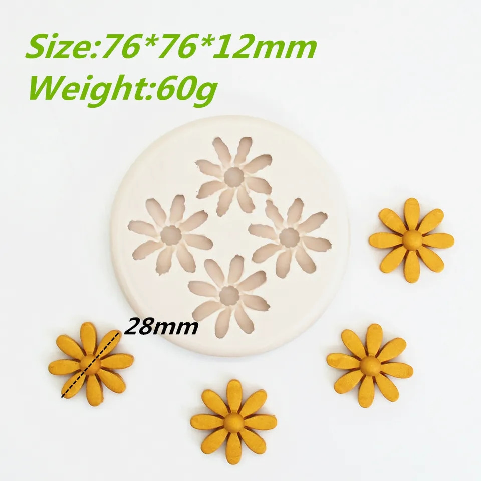 Молд силиконовый Ромашки 76 мм серый Киев - изображение 2