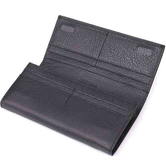 Місткий гаманець для жінок із натуральної шкіри ST Leather 23097 Чорний Київ