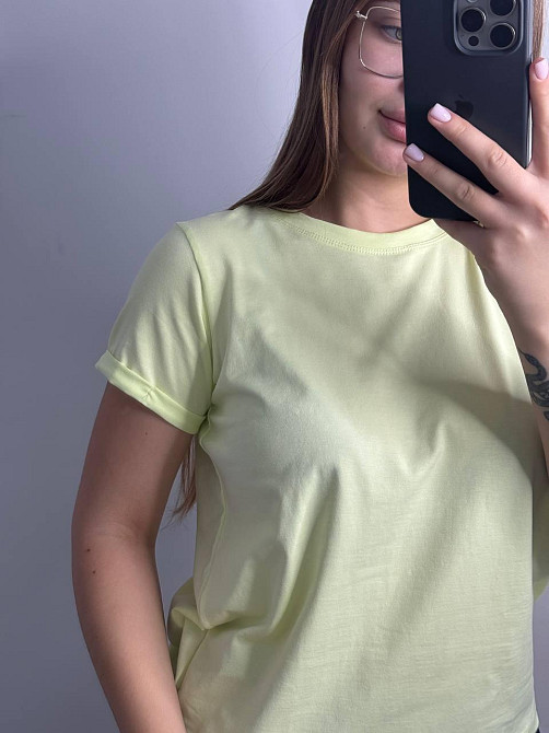 Базовая футболка женская однотонная Лимонный XXL Харьков - изображение 6