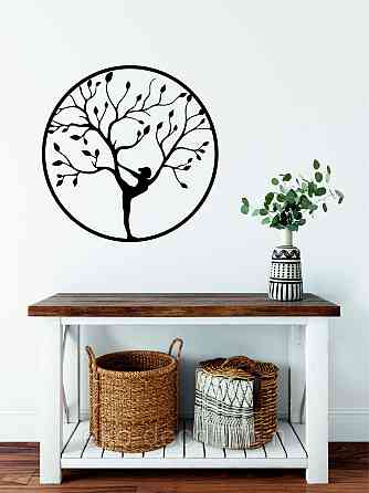 Декоративне настінне 3D Панно «ЙОГА» Декор на стіну з об'ємом 90*90 см, Чорний Київ