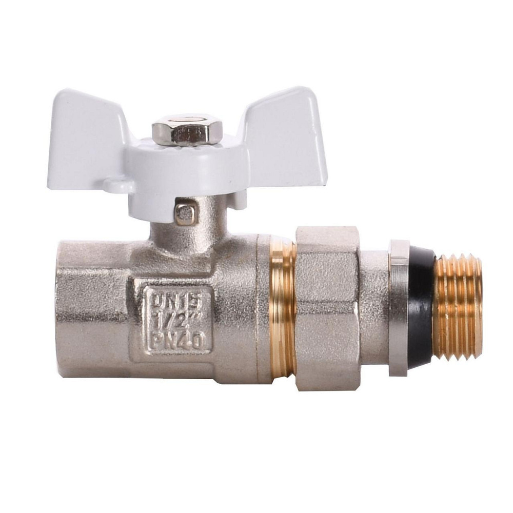 Кран шаровый прямой с американкой Q PROFESSIONAL QP003 PN40 1/2″ антипротечка, Белая бабочка Киев - изображение 2