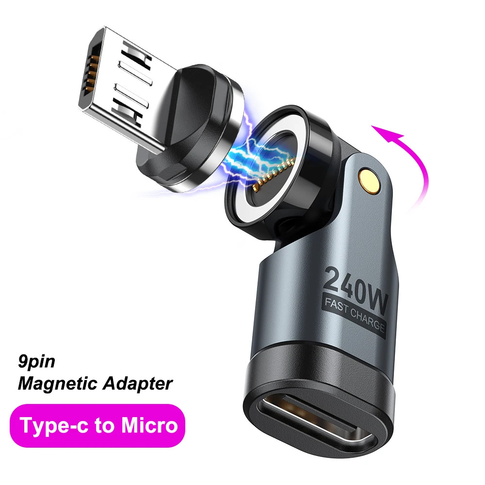 Магнітний конектор MicroUSB для магнітного адаптера, 9pin, швидка зарядка до 240W (без адаптера) Николаев - изображение 10