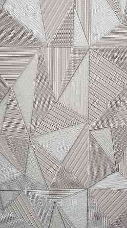 Шпалери вінілові на флізеліні AdaWall Omega1.06х10 геометрія 3д бежево-сірі срібло 23204-3 Київ