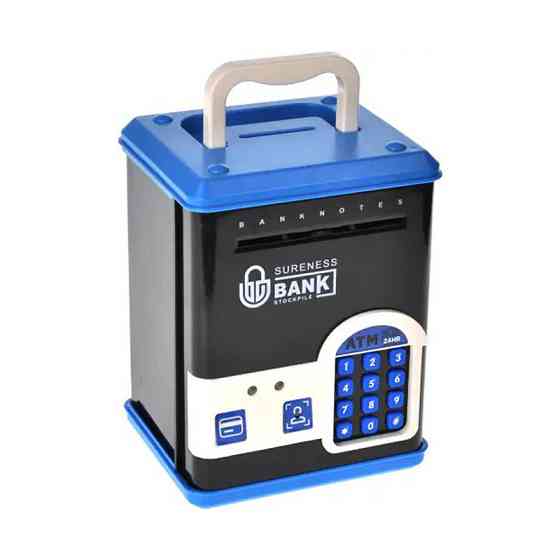 Дитяча скарбничка-сейф WF-3015H(Blue) музика, світло, пароль, імітація відбитка Вінниця