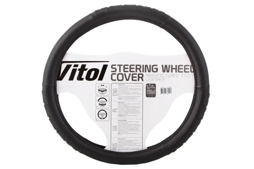 Оплітка на кермо M без запаху Vitol F-17001BK-M чорний Вінниця - фото 2