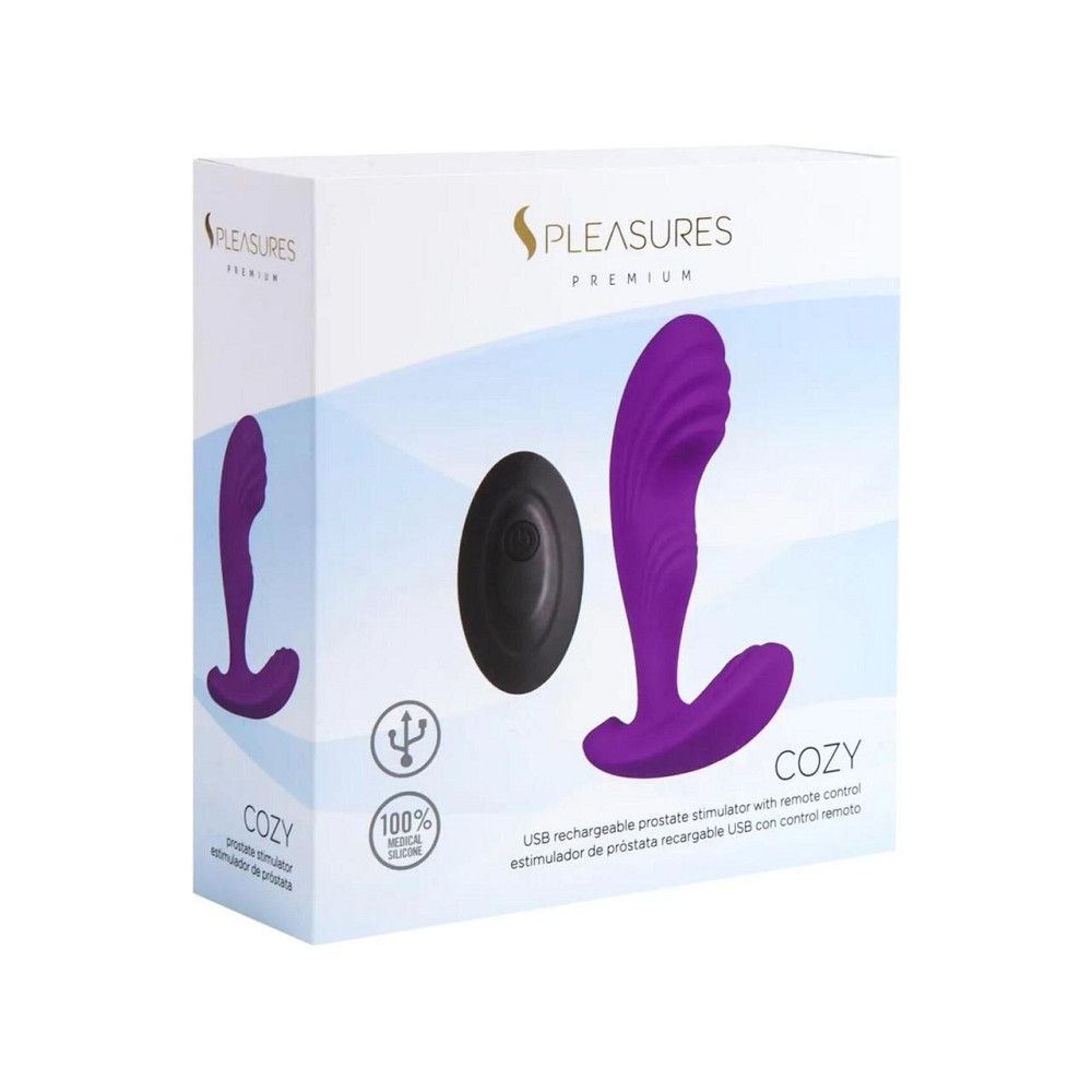 Вібромасажер простати S Pleasures Premium Cozy, Purple, з рельєфною головкою, 10 режимів Sex Aura Київ - фото 3