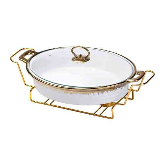 Yiwu Настільна мармітниця 41х25х15.5 см марміт порцелянаовий для других страв 2 л Коломыя