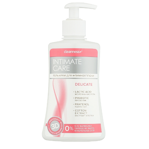 Крем-гель для інтимної гігієни 310мл делікатний Intimate care Cleanness+ Житомир