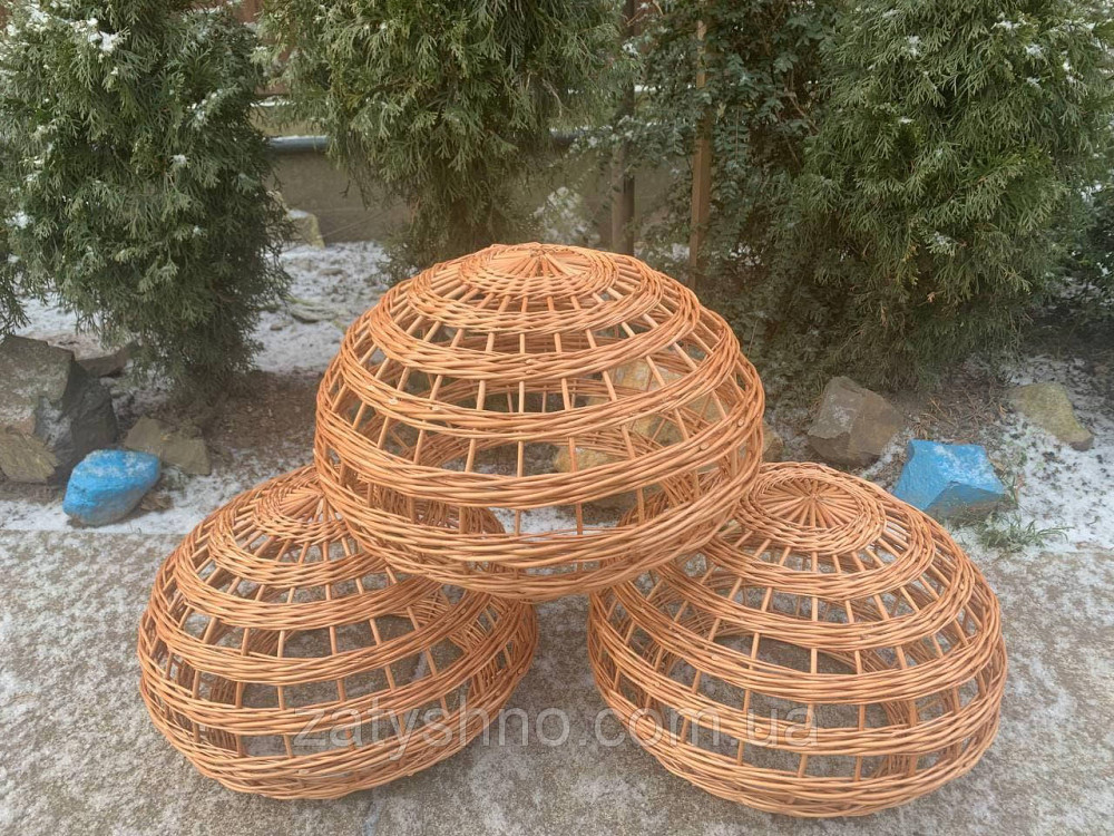 Плетена люстра у вигляді сплюснутої кулі Київ - фото 5