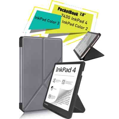 Чехол для электронной книги BeCover Ultra Slim Origami PocketBook 743G InkPad 4/InkPad Color 2/InkPad Color 3 (7.8") Gray (713087) Винница