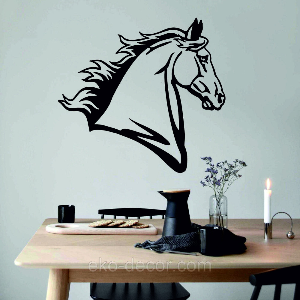 Декоративное настенное Панно «Лошадь», Декор на стену 90*83 см, Черный Киев - изображение 1