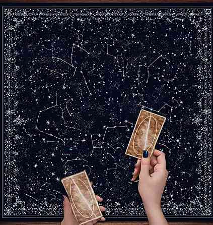 Скатерть для таро и рун со звездным небом, алтарное покрытие для гадания, ткань для карт, 49×49 см Киев