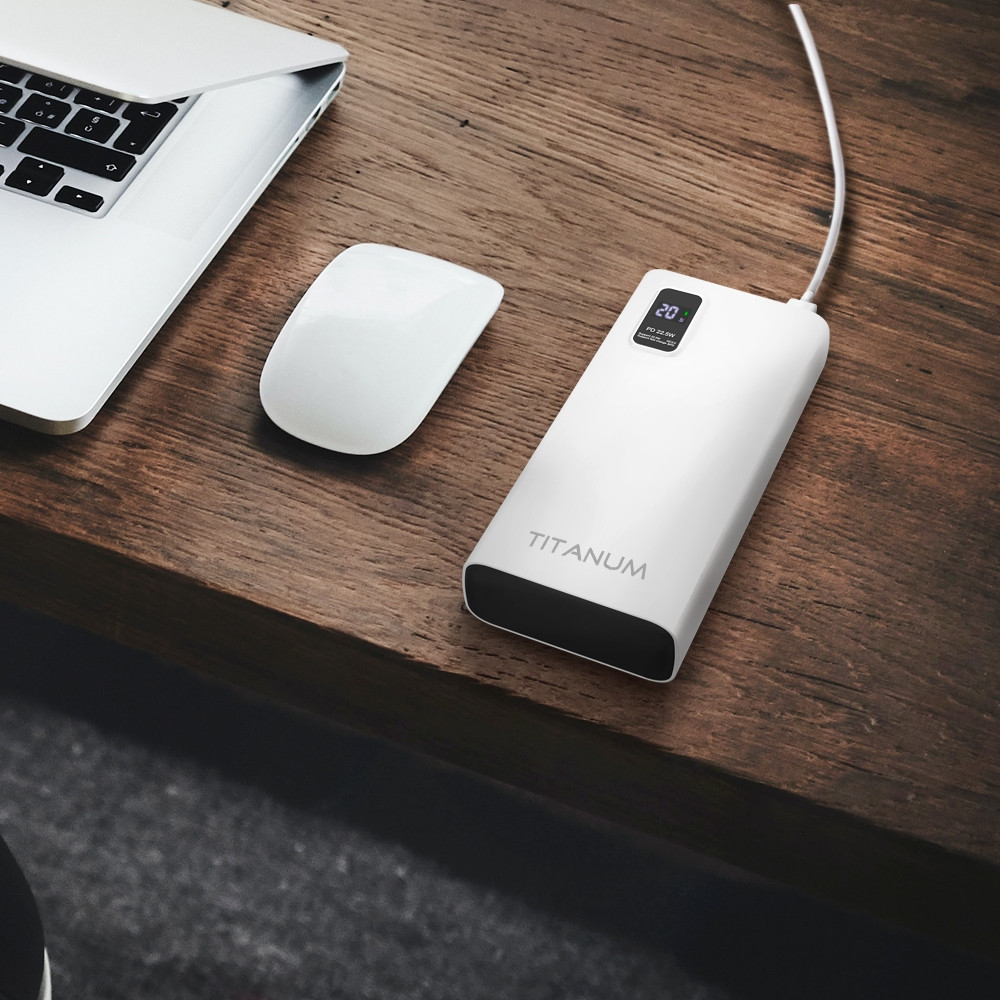 Павербанк 20000 mAh Titanum TPB-727S-W 22,5W QC+PD білий Житомир - фото 5