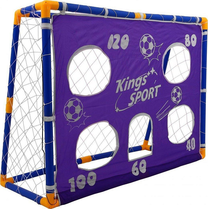 Врата футбольные детские Ramiz ZOG.26002 135 x 100 см, сине-желтые Киев - изображение 3