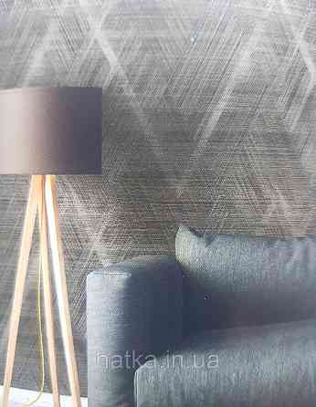 Обои виниловые на флизелине AS creation The Bos 0.53х10 геометрия фигуры полосы структурные черные серебро 3д Киев