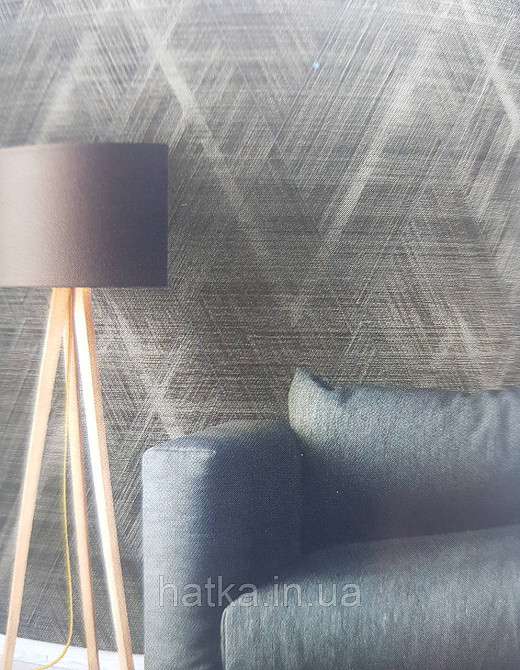 Обои виниловые на флизелине AS creation The Bos 0.53х10 геометрия фигуры полосы структурные черные серебро 3д Киев - изображение 1