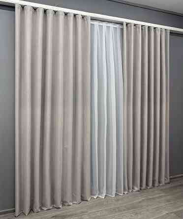 Комплект готових штор VR-Textil Блекаут двосторонній ASHEN NIGHT № 1847ш Тауп 150х270 см 2 шт (33-0887) Київ