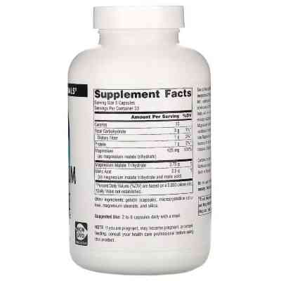 Минералы Source Naturals Магний малат, Magnesium Malate, 200 капсул (SNS-01600) Винница