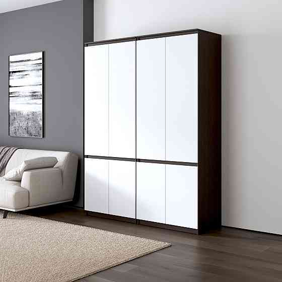 Шкаф для одежды VAYS, со штангой и полками, комплект из 2 шкафов R10+R24 Венге Темный-Белый фасад Львов