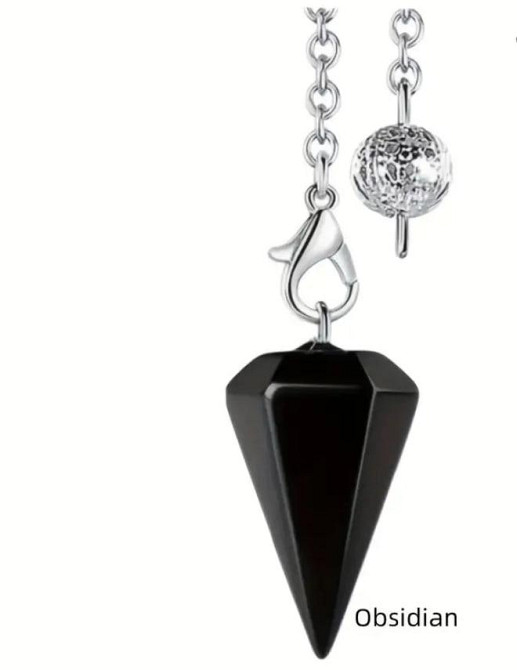 Набор Маятников биолокационных (аметист, обсидиан, тигровый глаз) – 2.5 см. на цепочке Киев - изображение 3