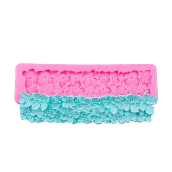 Молд силиконовый Цветочки 175 на 50 мм розовый Киев