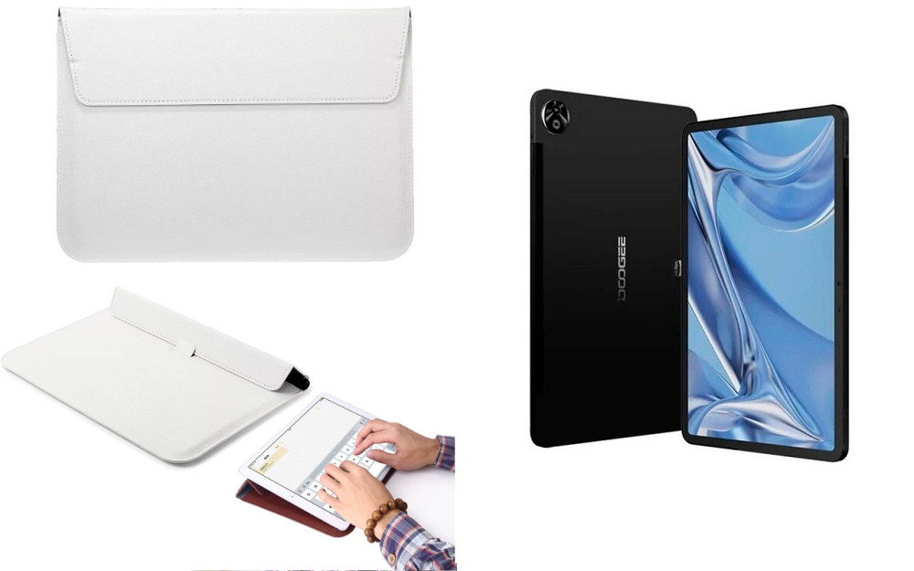 Чохол-конверт VitoCase для Doogee T20 Ultra, з функцією підставки для планшета Чорний Білий Київ - фото 1