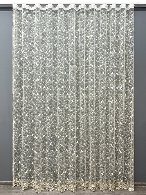 Тюль VR-Textil 1689т Фатин с вышивкой Молочный 300х270 см (42-0729) Киев - изображение 2