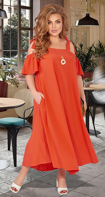 Расклешенный сарафан  большого размера с завязками Киев - изображение 2