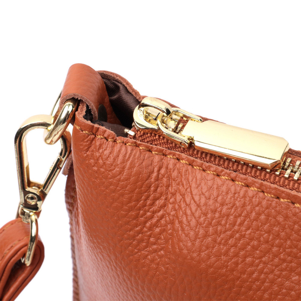 Універсальна жіноча сумка-клатч з двома ременями з натуральної шкіри Vintage 22645 Руда Київ - фото 7