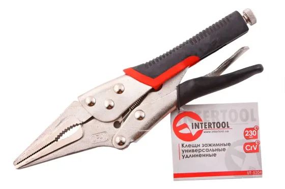 Кліщі зажимні Intertool подовжені 230ммм (2-компаній рукоятка) Вінниця