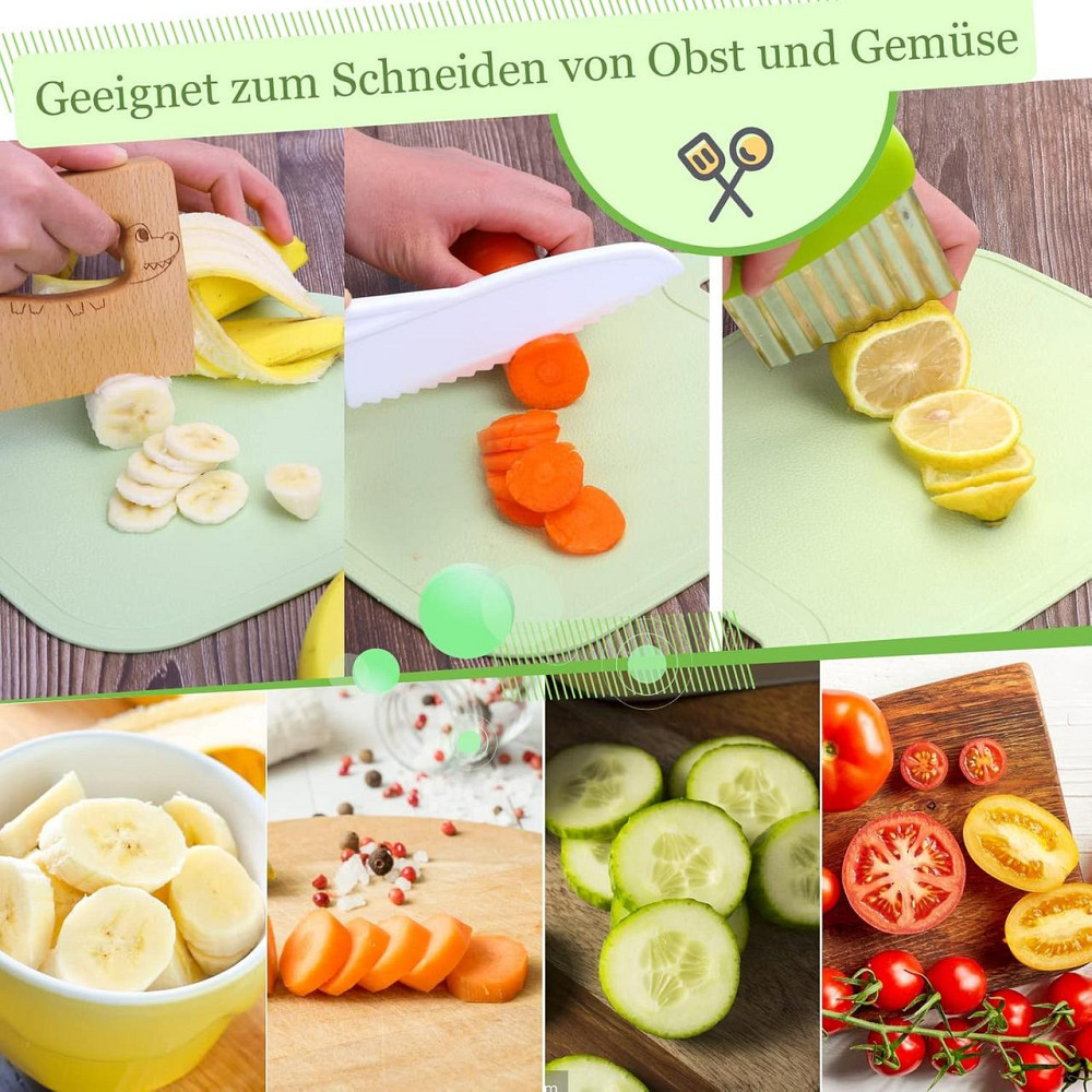 Набор детских кухонных ножей 8 шт - разделочная доска, овощечистка, безопасные ножи, кухонный набор для детей Киев - изображение 2