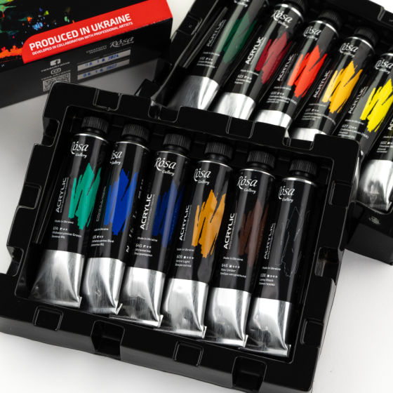Набор акриловых красок 12х20мл в блистере ROSA Gallery Киев