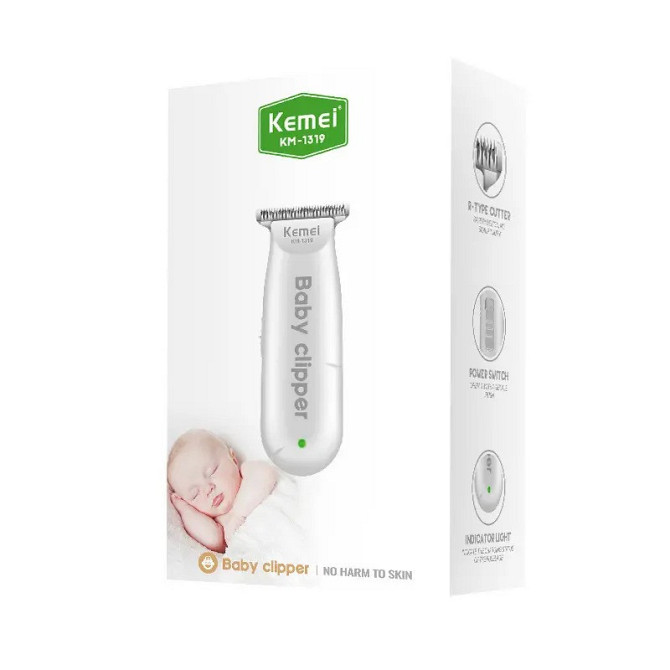 Тихая машинка для стрижки младенцев и детей Kemei Km-1319 (Белая) Винница - изображение 5