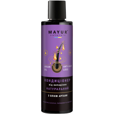 Кондиционер для волос Mayur Натуральный от выпадения с маслом арганы 200 мл (4820230952728) Винница - изображение 1