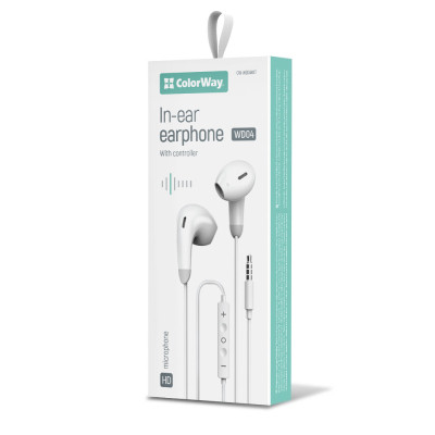Наушники ColorWay 3.5 mm Wired Earphone Sound Wave White (CW-WD04WT) Винница - изображение 8