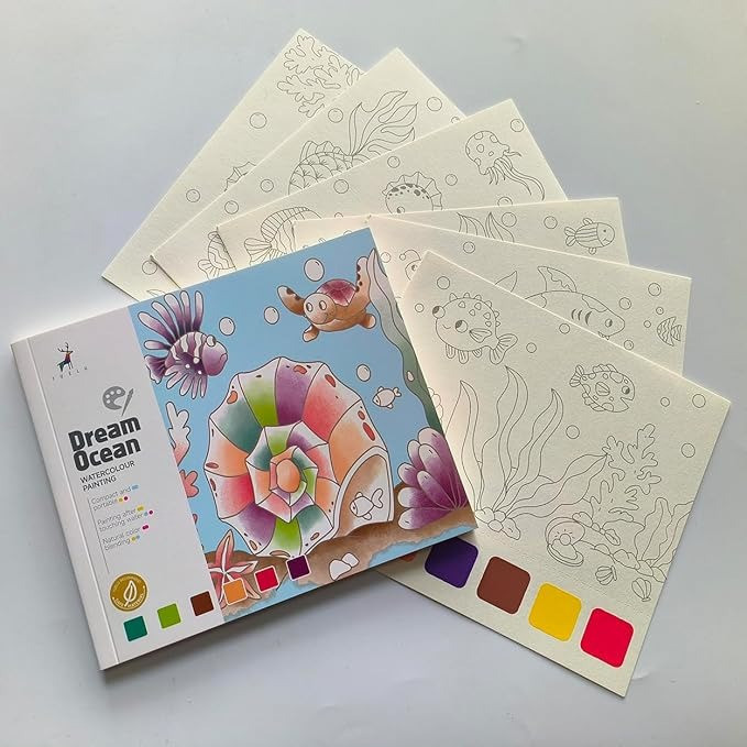 Альбом для раскрашивания с акварельными красками раскраска 